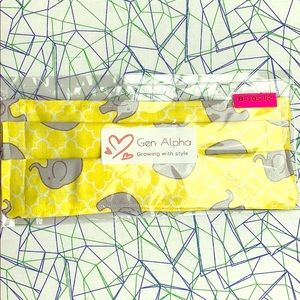 B105 #2 Gray Elephants on Yellow Face Mask